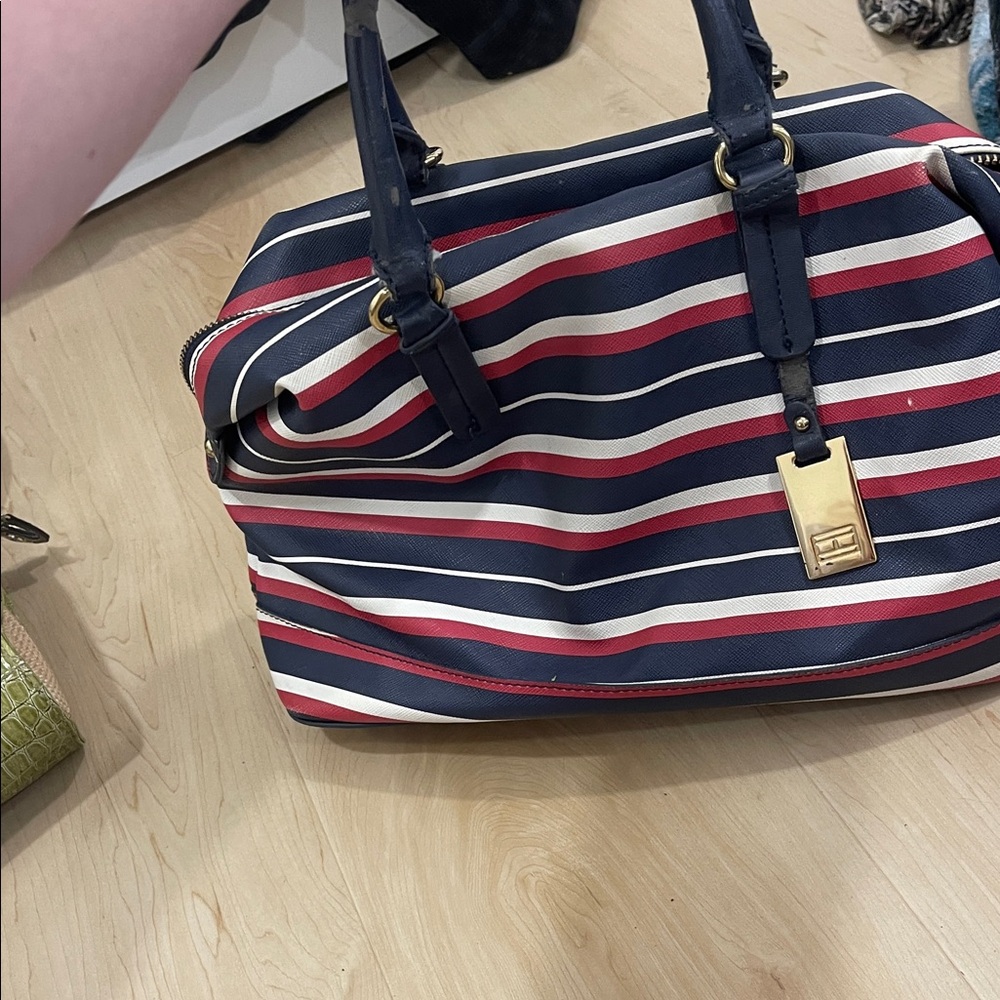 Striped Navy and Red Women's Bag